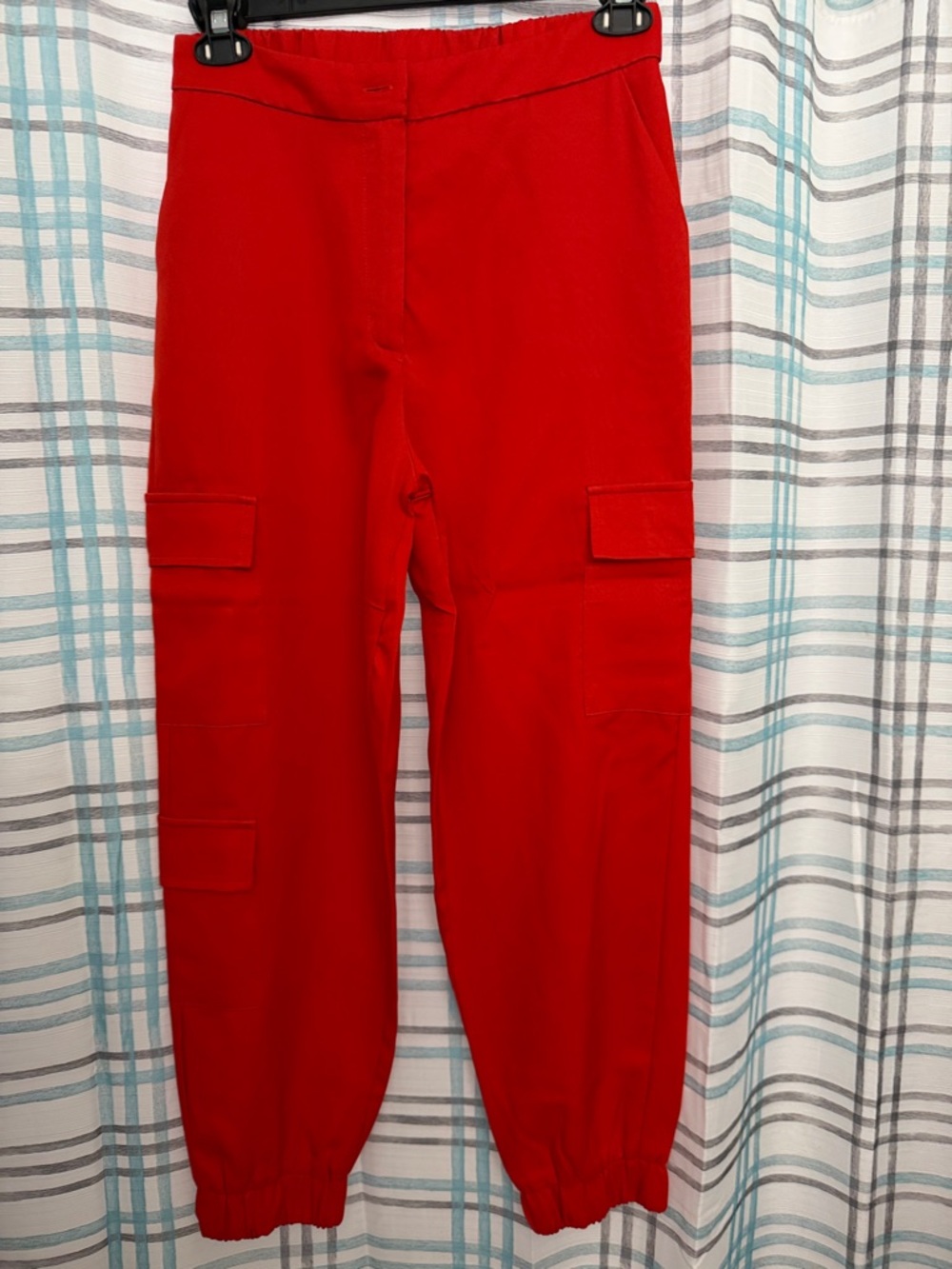 Red Cargo Jogger Pants - Women